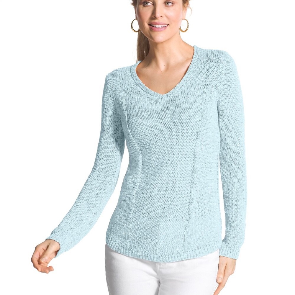 NWT Chico’s sequin shine pullover sweater sz 1